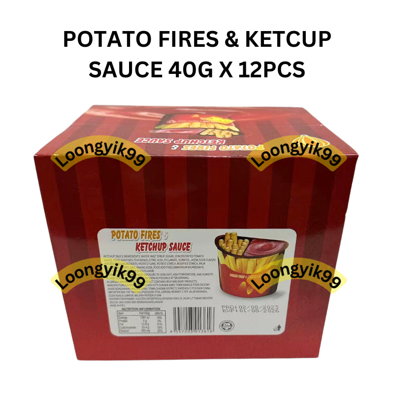 POTATO FIRES & KETCUP SAUCE 40G X 12PCS HALAL