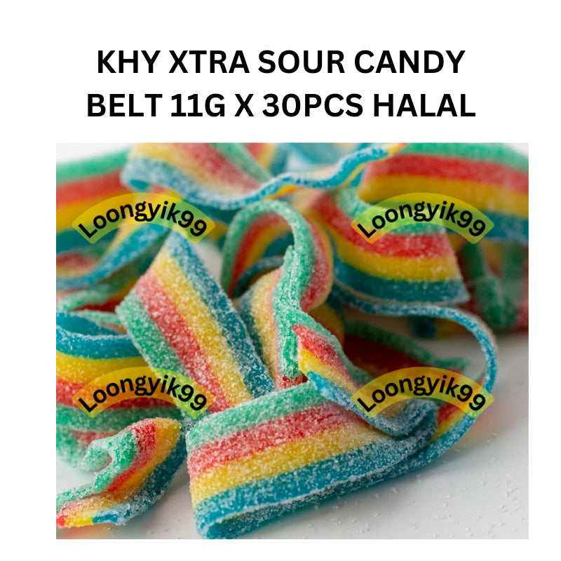 KHY XTRA SOUR CANDY BELT 11G X 30PCS HALAL