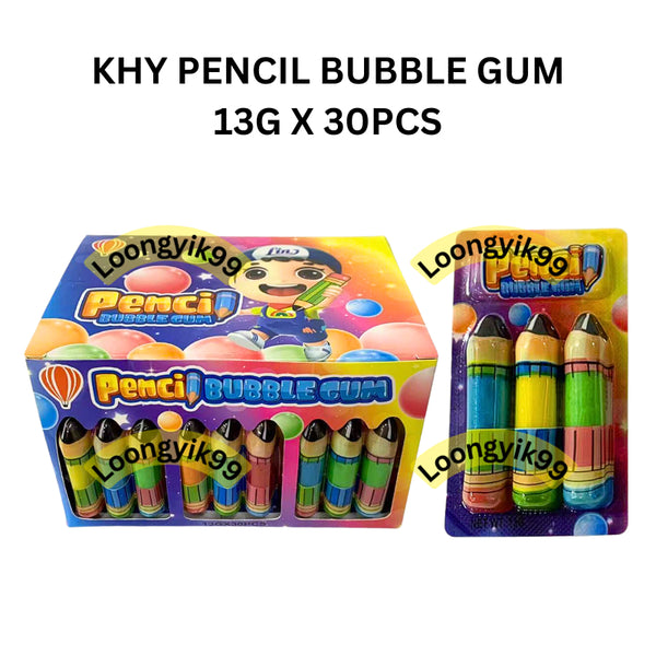 KHY PENCIL BUBBLE GUM 13G X 30PCS