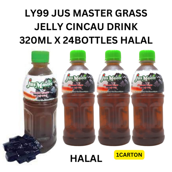 LY99 JUS MASTER GRASS JELLY CINCAU DRINK 320ML X 24BOTTLES HALAL