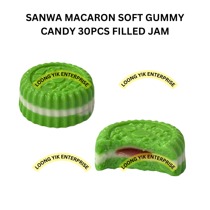 SANWA MACARON SOFT GUMMY CANDY 30PCS FILLED JAM