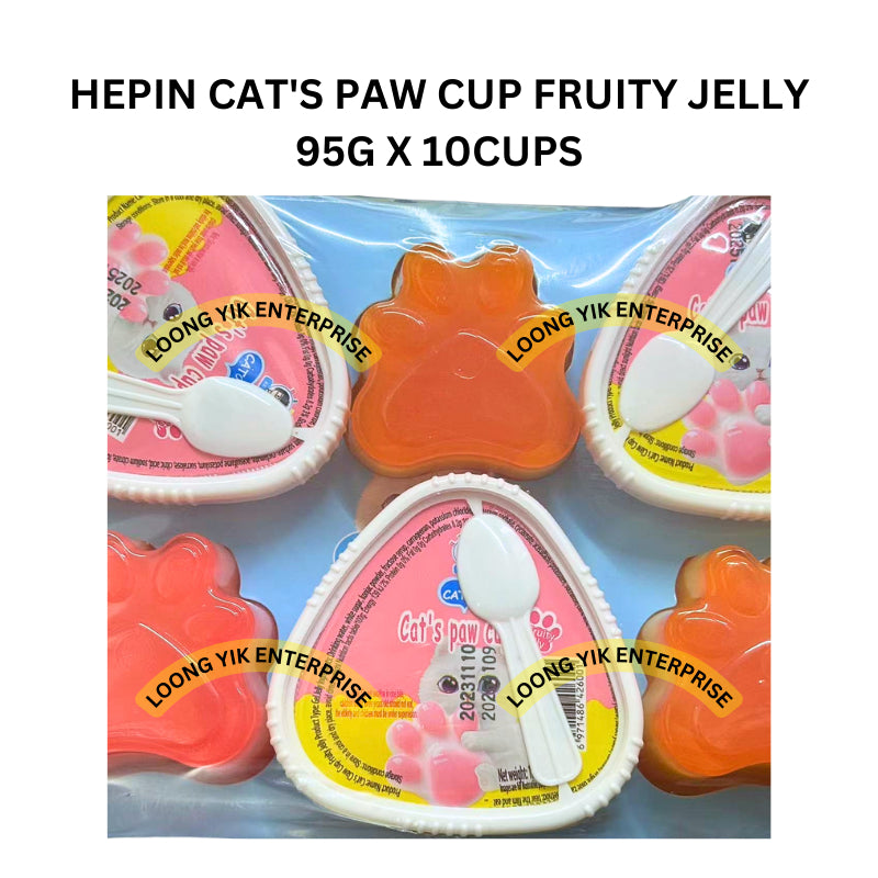 HEPIN CAT'S PAW CUP FRUITY JELLY 95G X 10CUPS HALAL