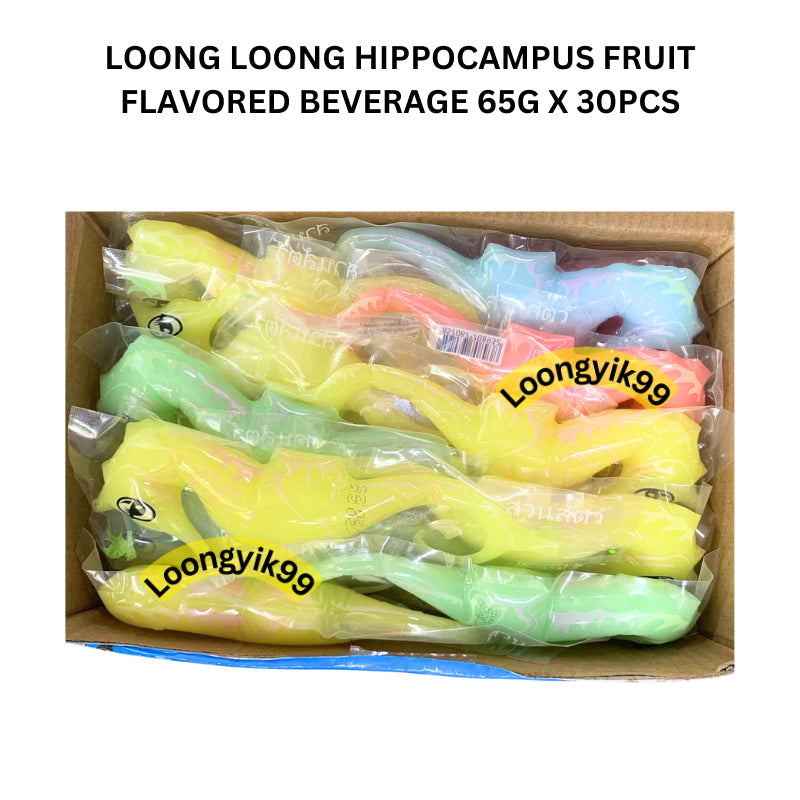 LOONG LOONG HIPPOCAMPUS FRUIT FLAVORED BEVERAGE 65G X 30PCS HALAL