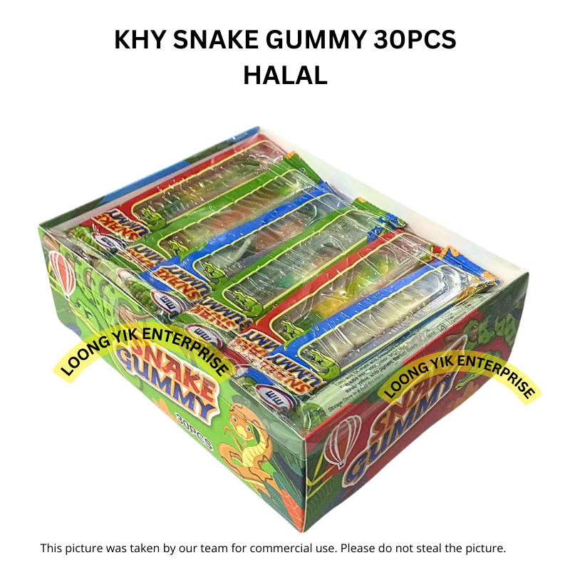 KHY SNAKE GUMMY 30PCS HALAL FRUITY FLAVOUR