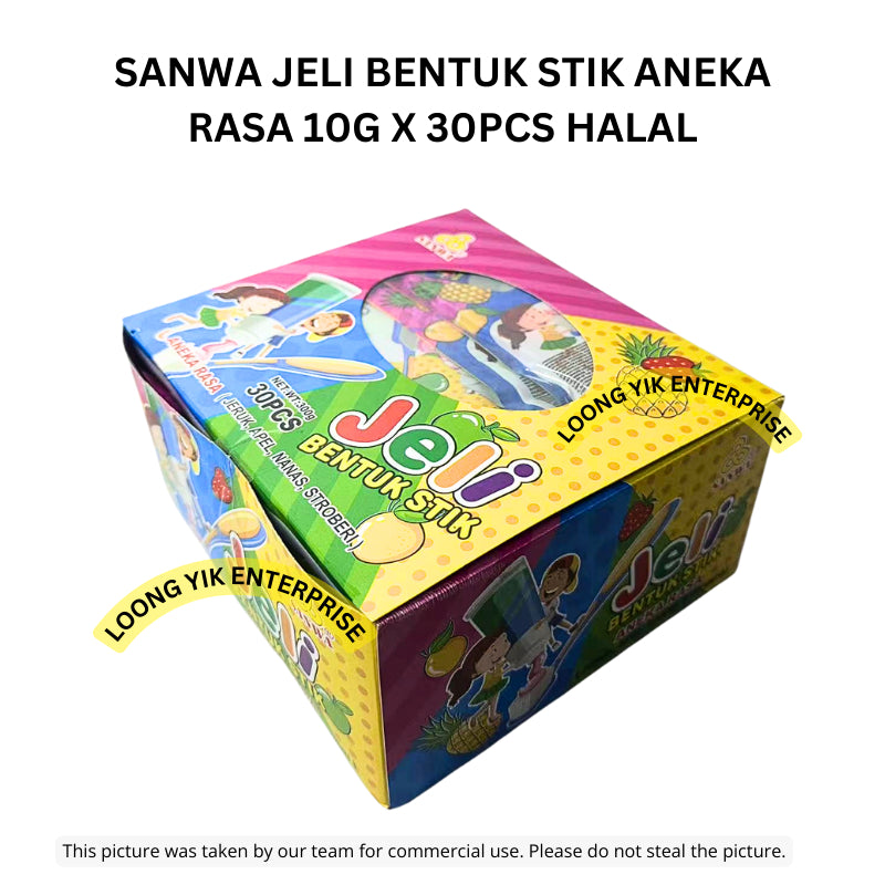 SANWA JELI BENTUK STIK ANEKA RASA 10G X 30PCS HALAL