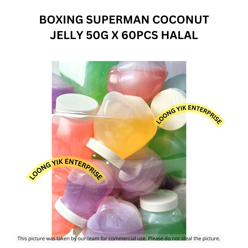 BOXING SUPERMAN COCONUT JELLY 50G X 60PCS HALAL