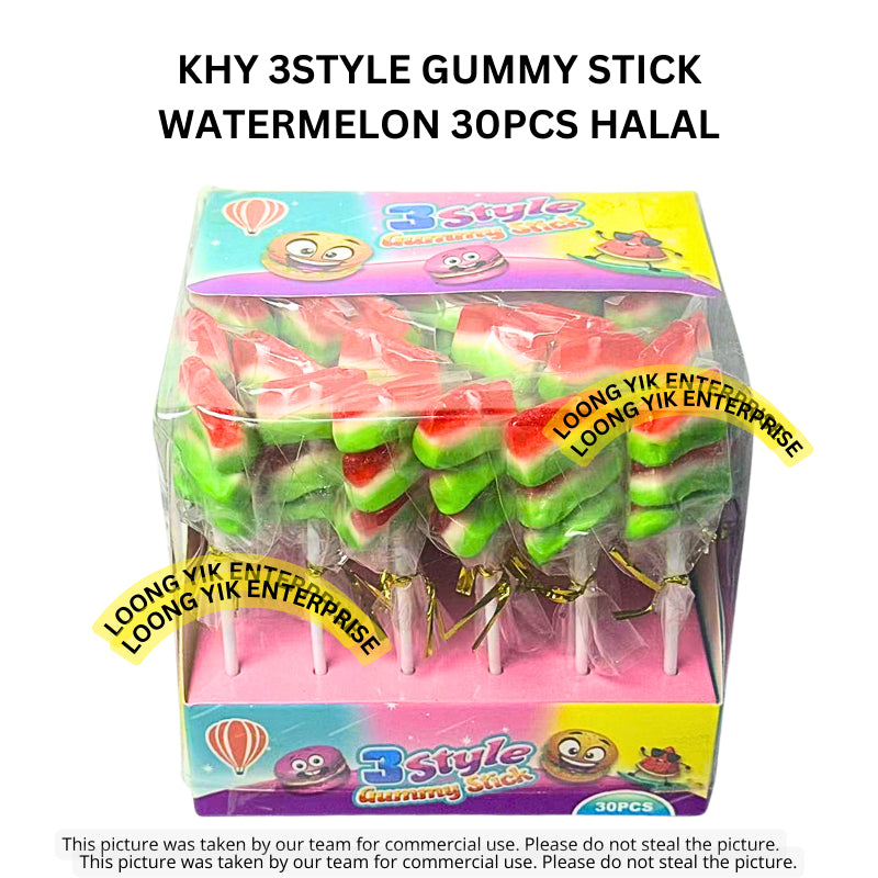 KHY 3STYLE GUMMY STICK WATERMELON 30PCS HALAL