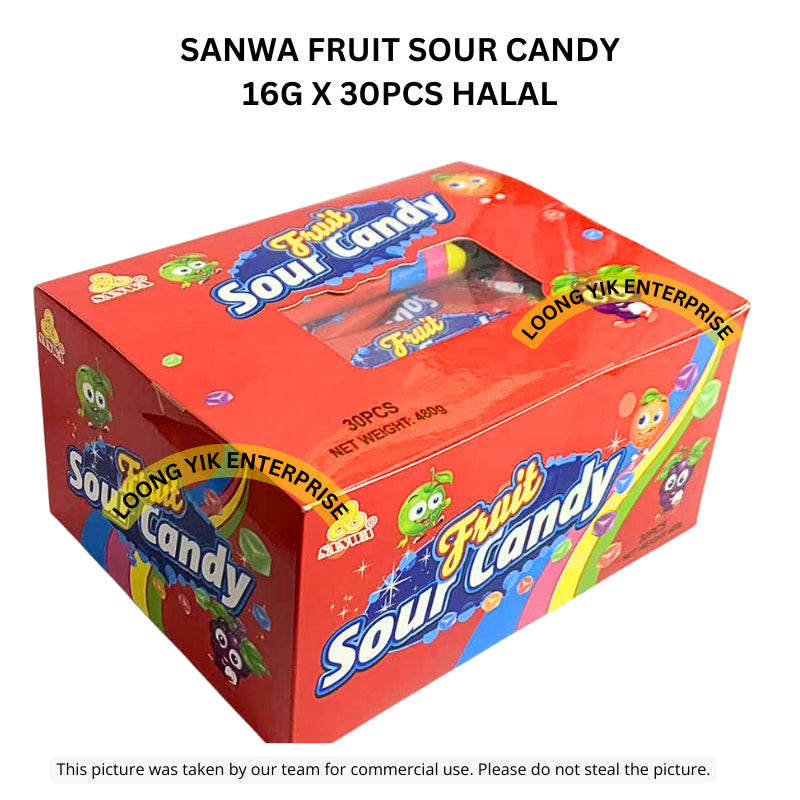 SANWA FRUIT SOUR CANDY 16G X 30PCS HALAL