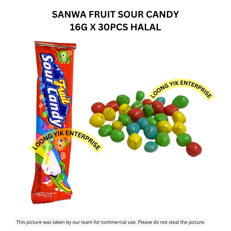 SANWA FRUIT SOUR CANDY 16G X 30PCS HALAL