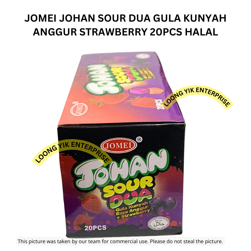 JOMEI JOHAN SOUR DUA GULA KUNYAH ANGGUR STRAWBERRY 20PCS HALAL