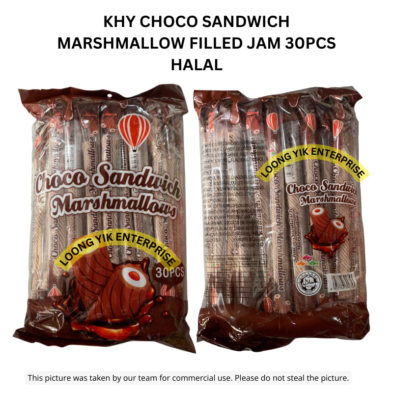 KHY CHOCO SANDWICH MARSHMALLOW FILLED JAM 30PCS HALAL