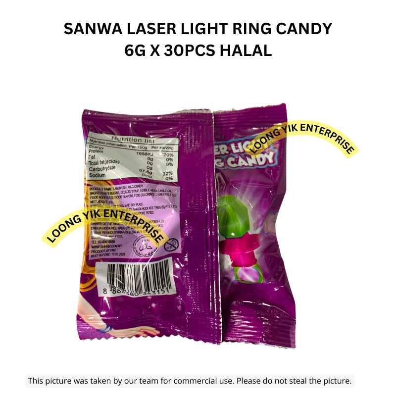 SANWA LASER LIGHT RING CANDY 30PCS HALAL