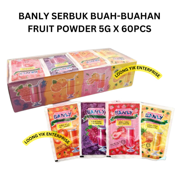 BANLY SERBUK BUAH-BUAHAN FRUIT POWDER 5G X 60PCS