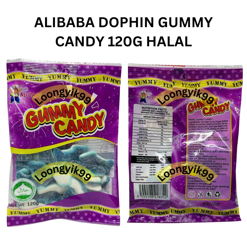 ALIBABA DOPHIN GUMMY CANDY 120G HALAL