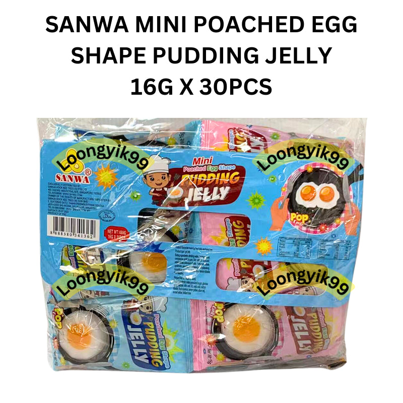 SANWA MINI POACHED EGG SHAPE PUDDING JELLY 16G X 30PCS