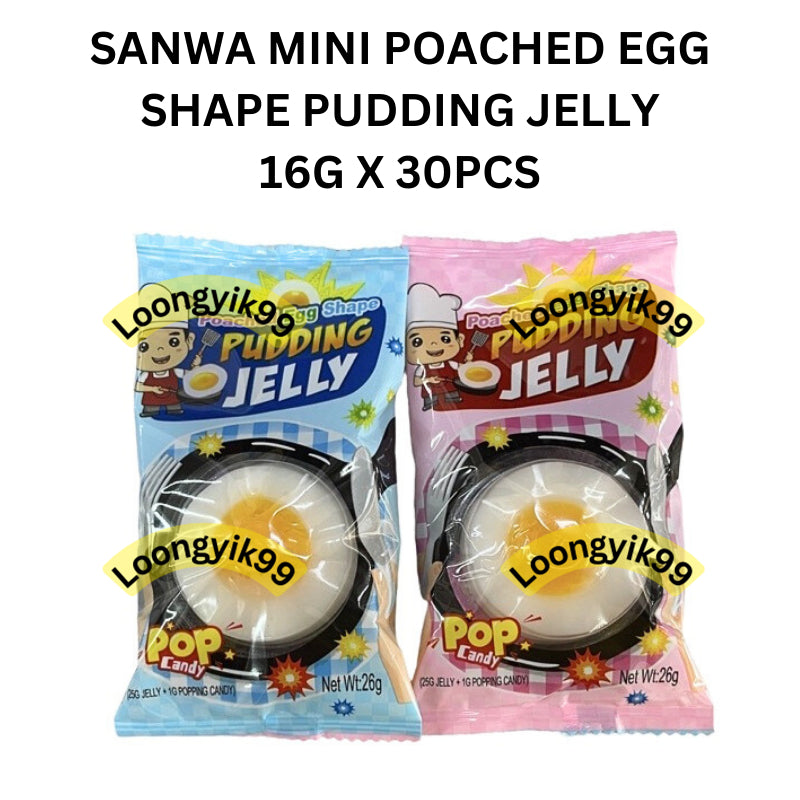 SANWA MINI POACHED EGG SHAPE PUDDING JELLY 16G X 30PCS