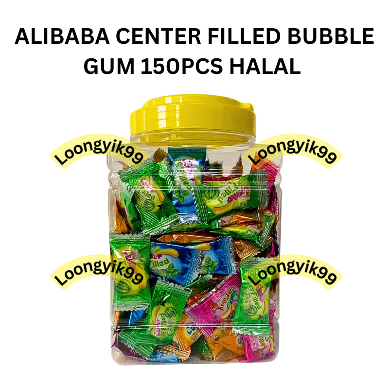 ALIBABA CENTER FILLED BUBBLE GUM 150PCS HALAL FRUITY FLAVOR