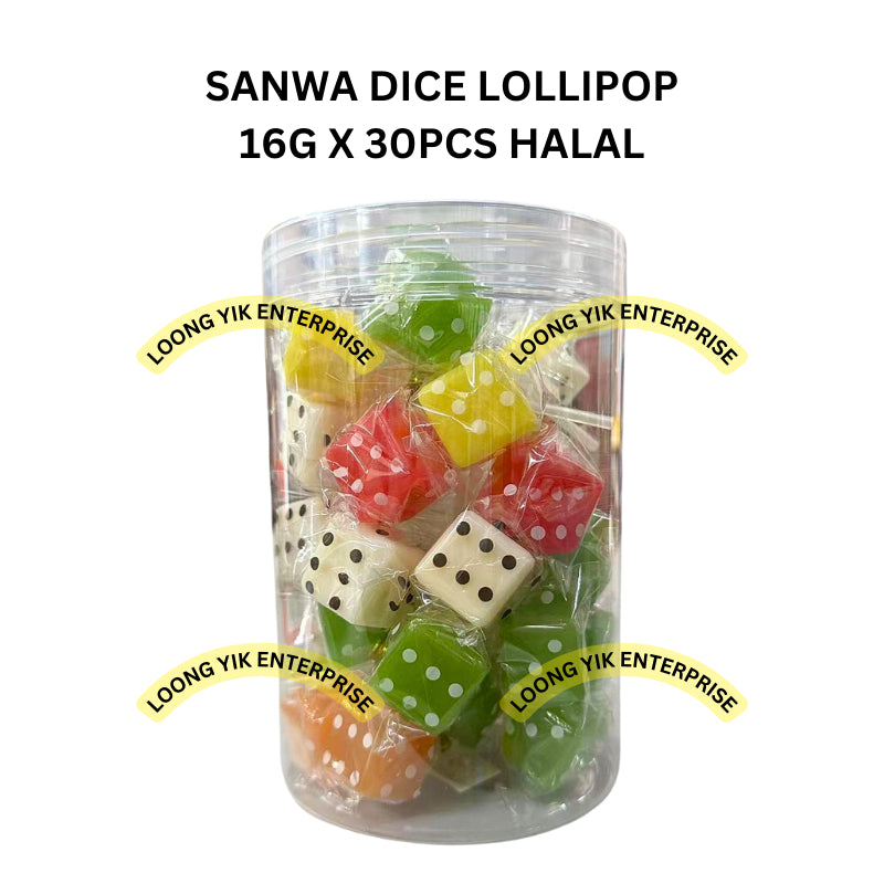 SANWA DICE LOLLIPOP 16G X 30PCS HALAL