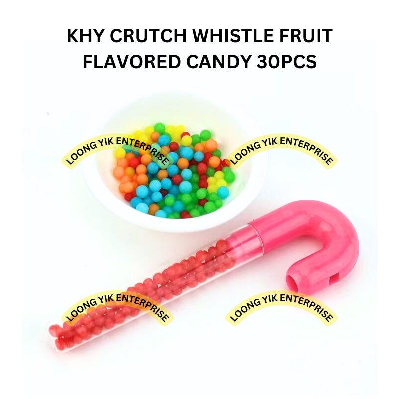 KHY CRUTCH WHISTLE FRUIT FLAVORED CANDY 30PCS HALAL