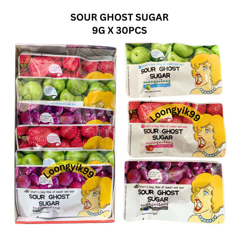 SOUR GHOST SUGAR 9G X 30PCS HALAL CANDY