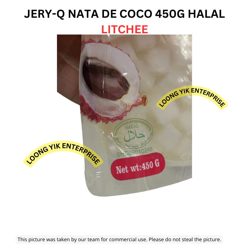 JERY-Q NATA DE COCO 450G GRAPE/MANGO/STRAWBERRY/LITCHEE HALAL