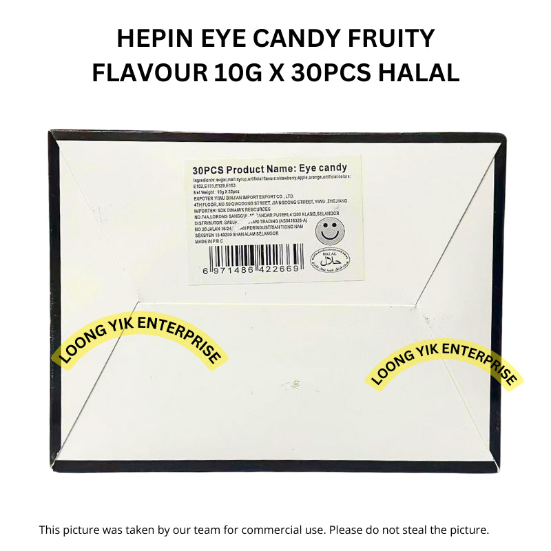 HEPIN EYE CANDY FRUITY FLAVOUR 10G X 30PCS HALAL