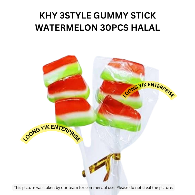 KHY 3STYLE GUMMY STICK WATERMELON 30PCS HALAL