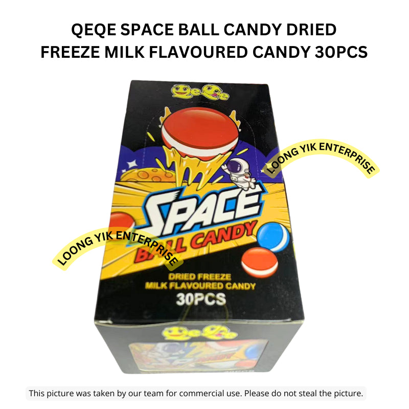 QEQE SPACE BALL CANDY DRIED FREEZE MILK FLAVOURED CANDY 30PCS