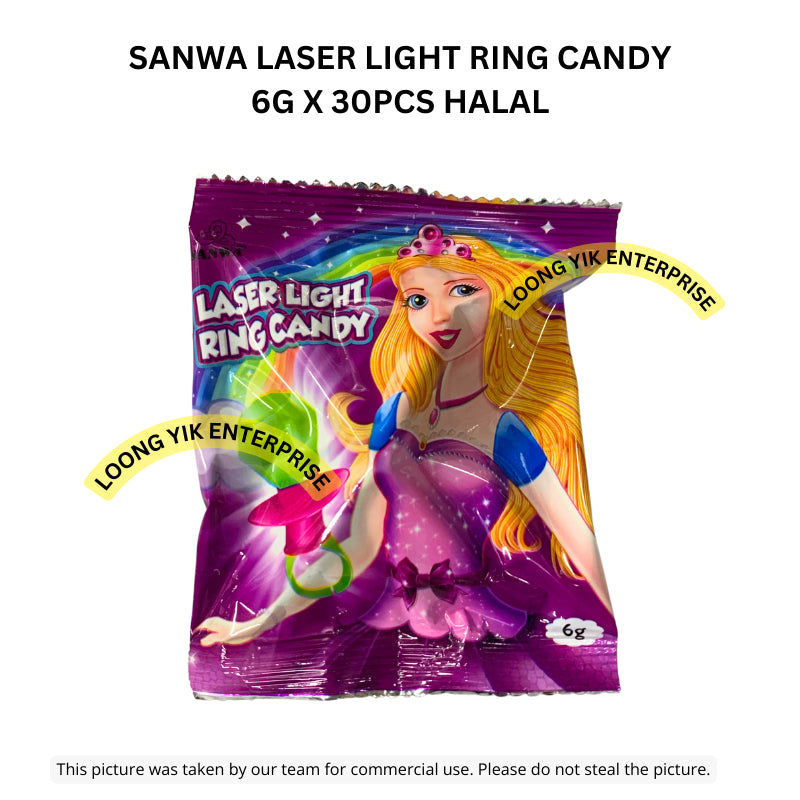 SANWA LASER LIGHT RING CANDY 30PCS HALAL