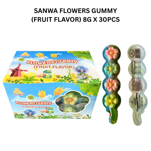 SANWA FLOWERS GUMMY (FRUIT FLAVOR) 8G X 30PCS HALAL