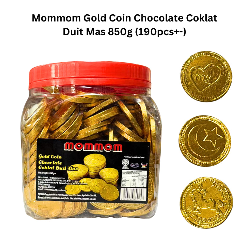 Halal Mommom Gold Coin Chocolate Coklat Duit Mas 850g (190pcs+-)