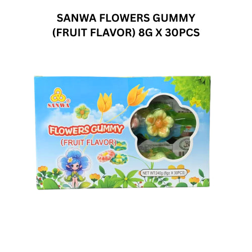 SANWA FLOWERS GUMMY (FRUIT FLAVOR) 8G X 30PCS HALAL