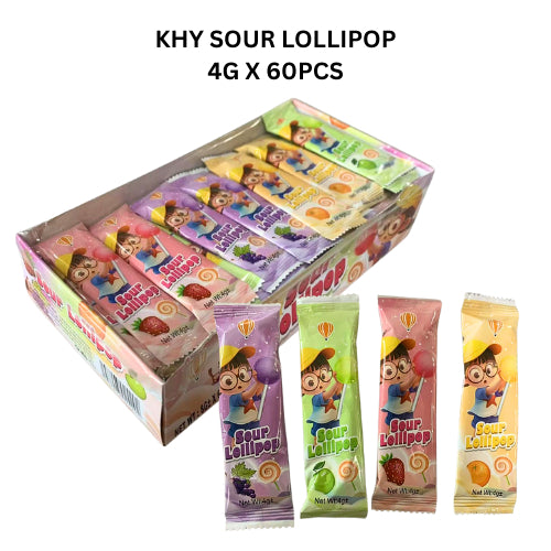 *Halal* KHY SOUR LOLLIPOP 4G X 60PCS