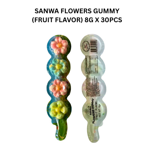 SANWA FLOWERS GUMMY (FRUIT FLAVOR) 8G X 30PCS HALAL