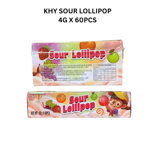 *Halal* KHY SOUR LOLLIPOP 4G X 60PCS
