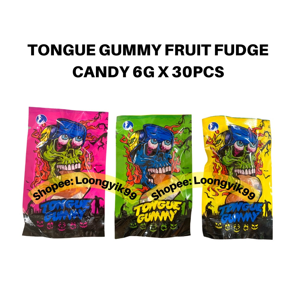 Halloween TONGUE GUMMY FRUIT FUDGE CANDY 6G X 30PCS