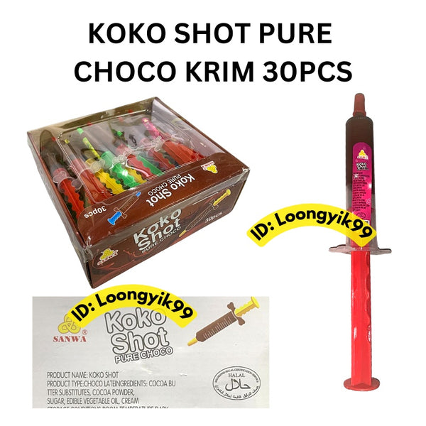 KOKO SHOT PURE CHOCO KRIM 30PCS KOKO TUBE HALAL