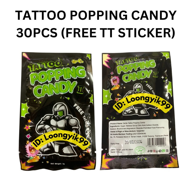 TATTOO POPPING CANDY 30PCS (FREE TATTOO STICKER)