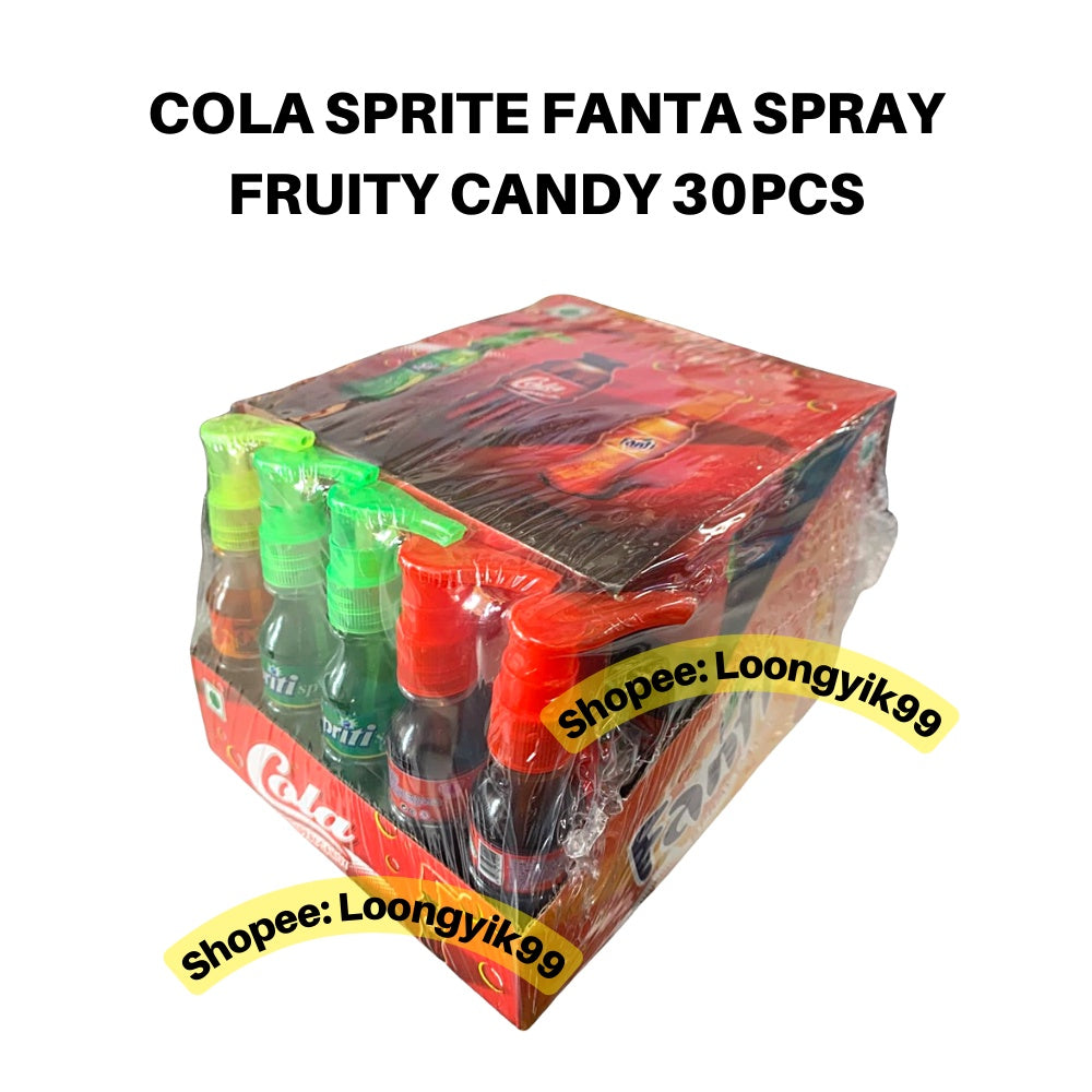 COLA SPRITE FANTA SPRAY FRUITY CANDY 30PCS