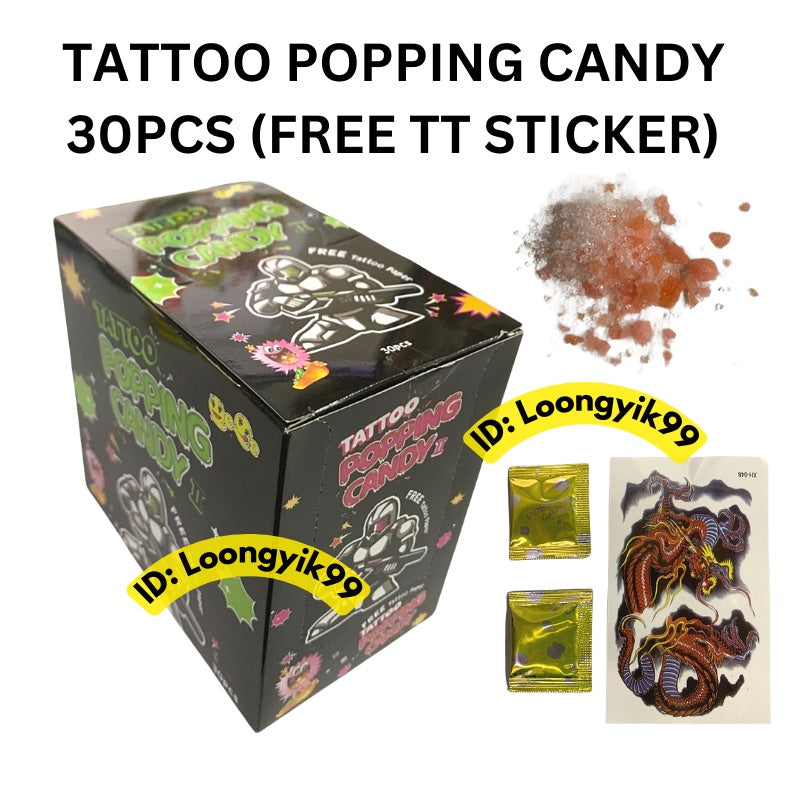 TATTOO POPPING CANDY 30PCS (FREE TATTOO STICKER)