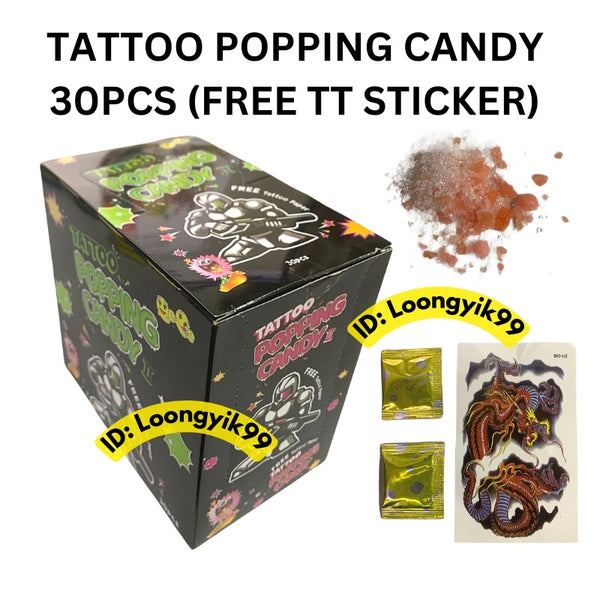 TATTOO POPPING CANDY 30PCS (FREE TATTOO STICKER)