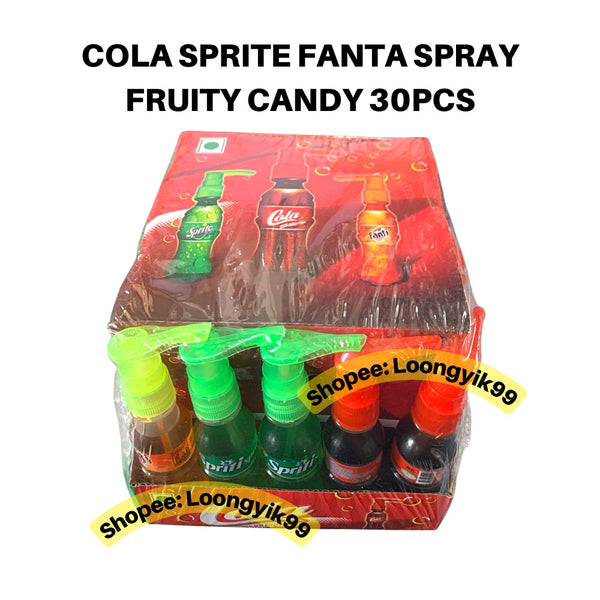 COLA SPRITE FANTA SPRAY FRUITY CANDY 30PCS