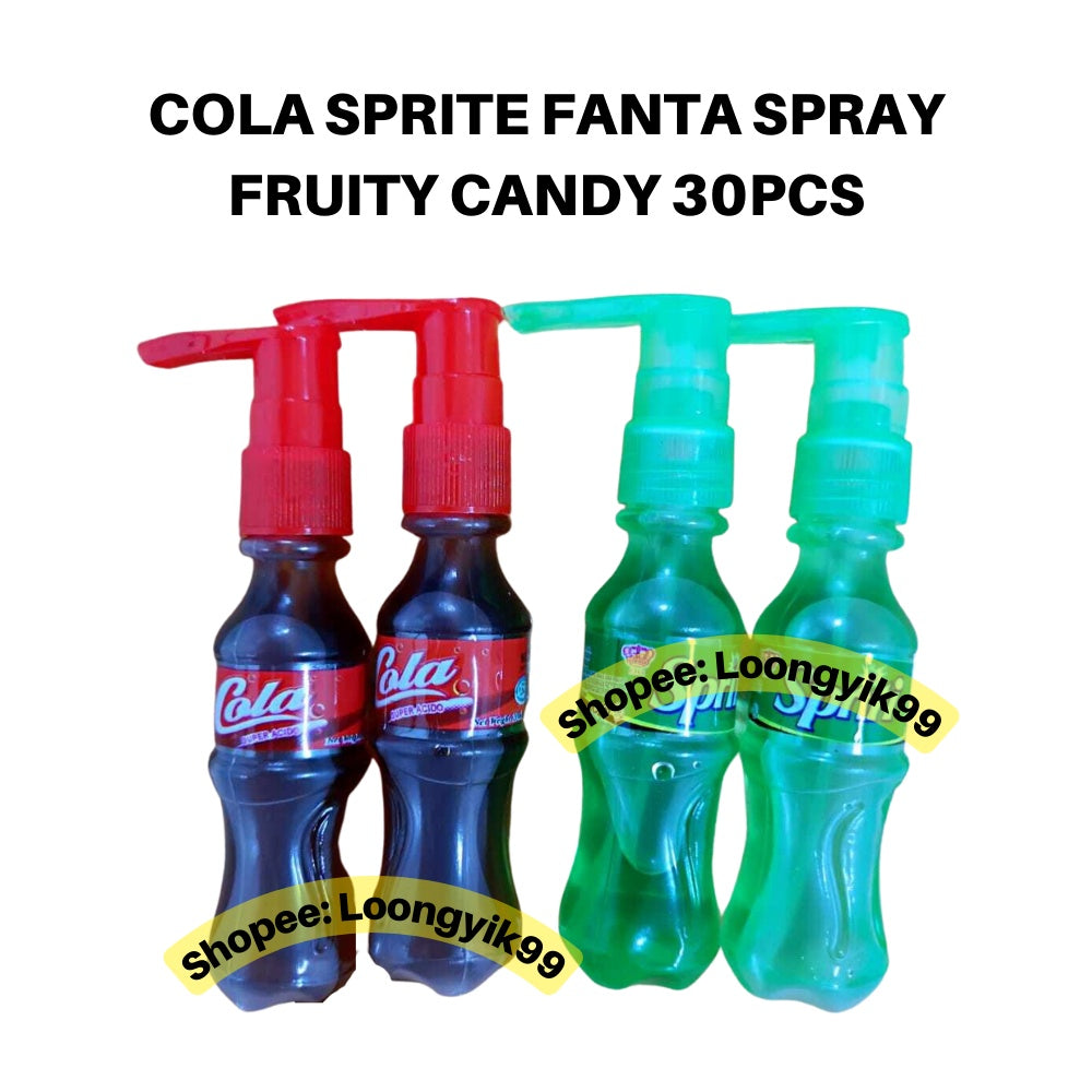 COLA SPRITE FANTA SPRAY FRUITY CANDY 30PCS