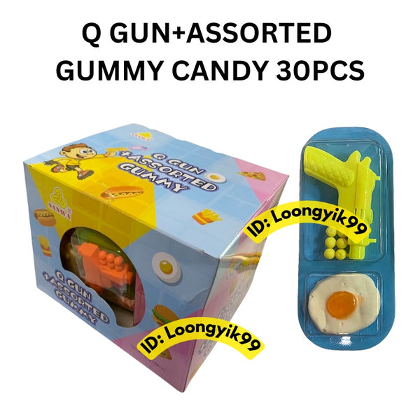 Q GUN+ASSORTED GUMMY CANDY 30PCS