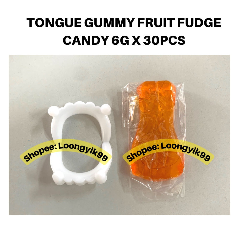 Halloween TONGUE GUMMY FRUIT FUDGE CANDY 6G X 30PCS