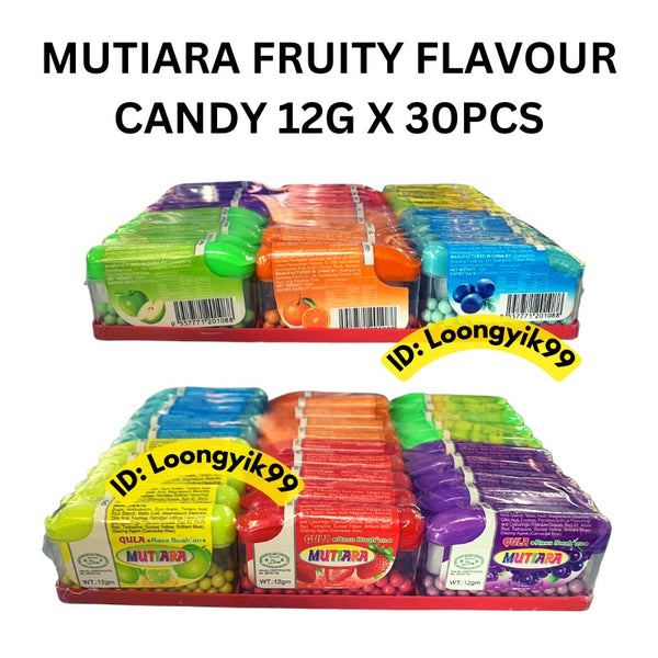 MUTIARA FRUITY FLAVOUR CANDY 12G X 30PCS