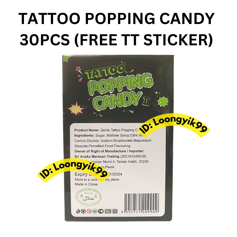 TATTOO POPPING CANDY 30PCS (FREE TATTOO STICKER)