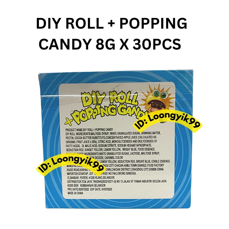 DIY ROLL + POPPING CANDY 8G X 30PCS