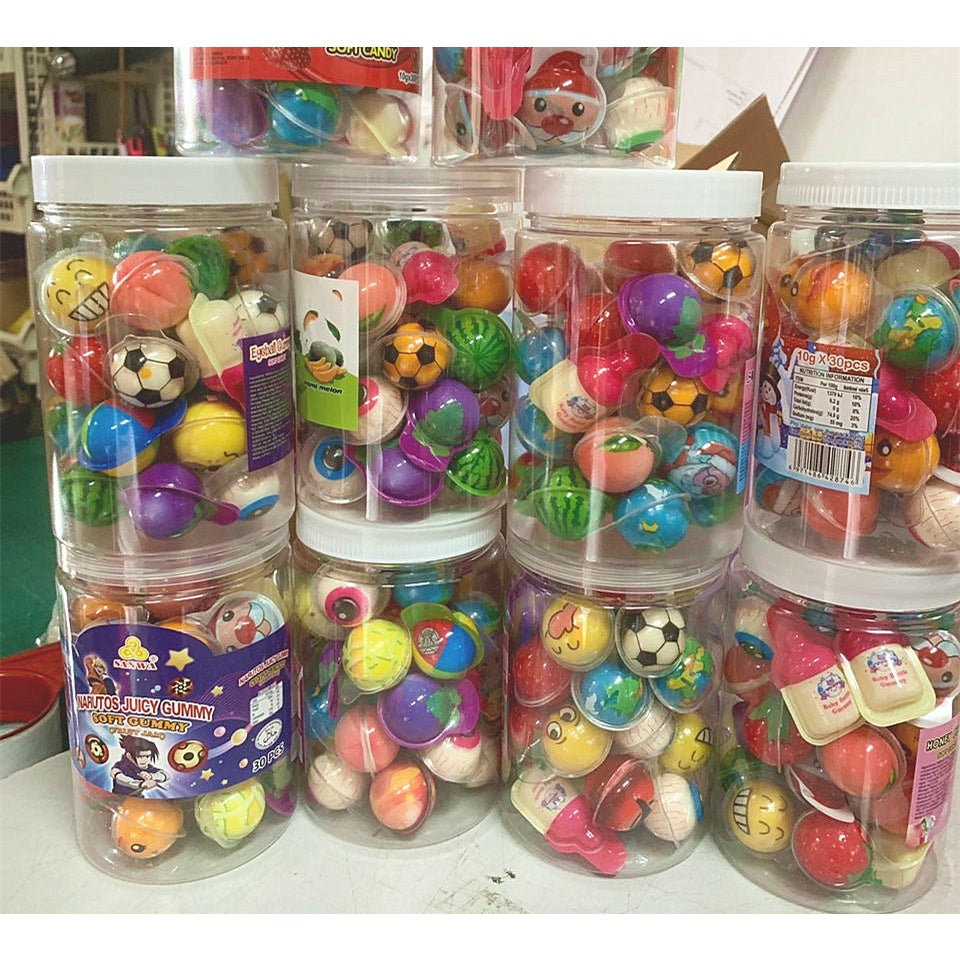 30Pcs Mix Soft Candy *Bukan gula getah* Jajan Viral Perisa Buah-buahan Campur 1balang