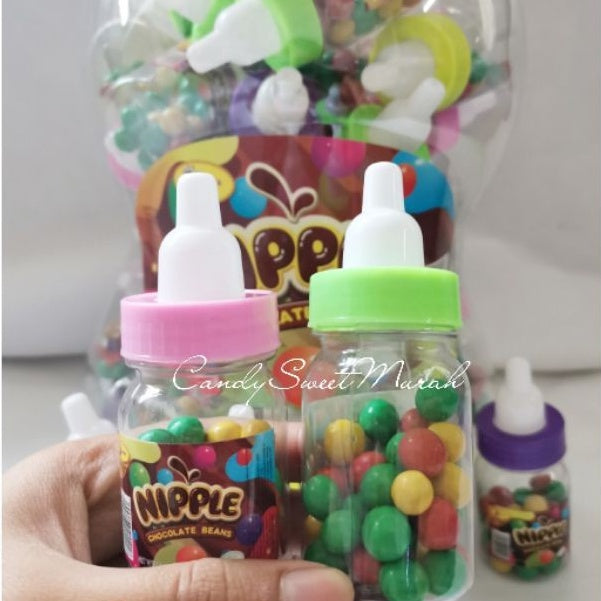 NIPPLE CHOCOLATE BEAN / JELLY BEAN / WHISTLE CANDY 50PCS BABY BOTTLE